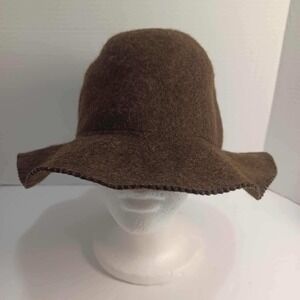 J. Crew‎ Wool Cloche Hat Brown One Size Womens Stylish Winter Fall Made Italy